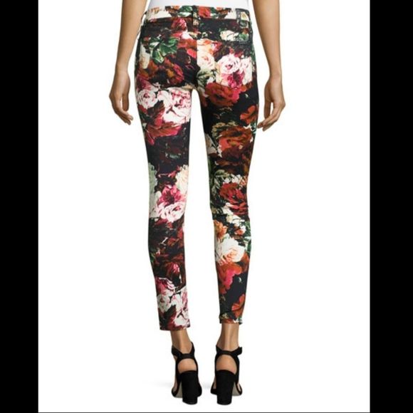 7 For All Mankind Red Pink Floral Skinny Jeans - Picture 12 of 12